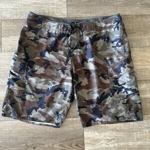 Quiksilver Dryflight Series Green Camo Accent Men's Trunks Board Shorts Sz 40